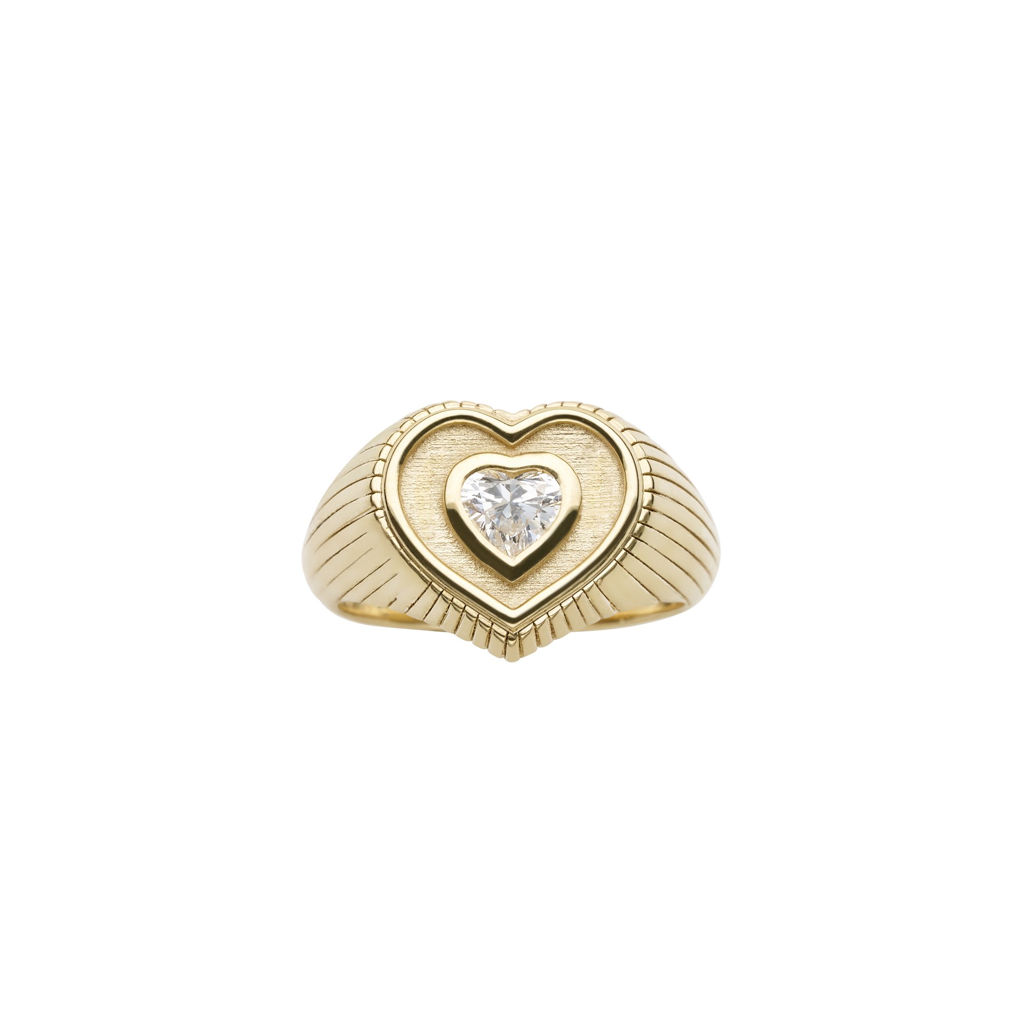 Pear cut Diamond End-set Bamboo Superfine Ring — Monika Ruggerino